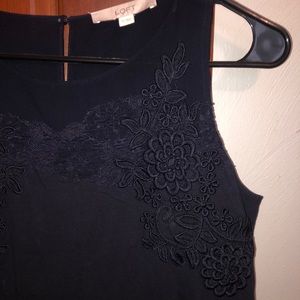 LOFT Navy Blue Lace Tank Dress/ Medium